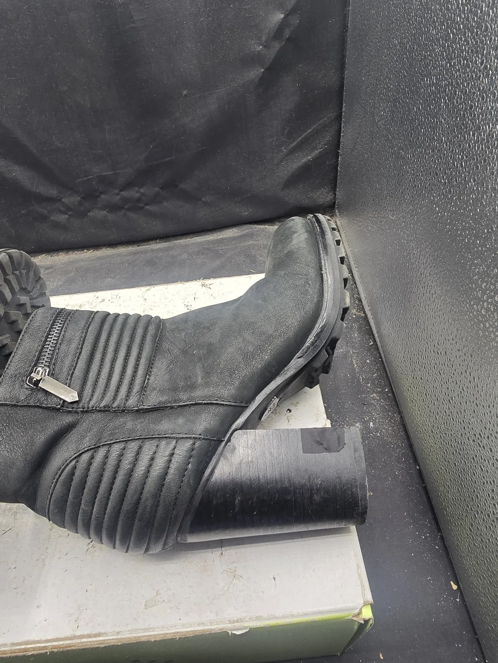 Sam Edelman Black Quilted Ankle Booties with Side Zipper